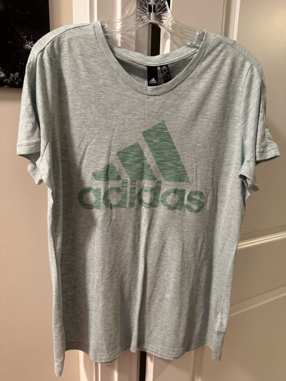 Adidas Heather Green Logo Crew Neck Tee